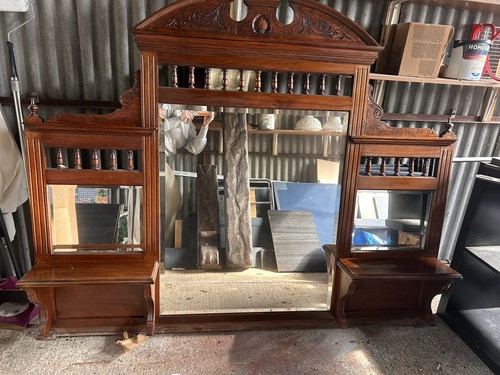 Victorian walnut mirror - walnut, 3